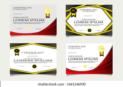 set of creative luxury certificate appretiation award template with modern design. Eps 10.