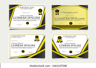 set of creative luxury certificate appretiation award template with modern design. Eps 10.
