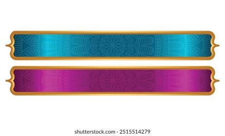 Set Of Creative Luxury Golden Arabic Islamic Banner Title Frame Png Transparent Background Gold Text Box