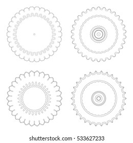 Set of creative Mandala isolated on white. Round decorative patterns. Vector circular design templates .