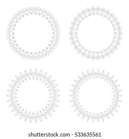 Set of creative Mandala isolated on white. Round decorative patterns. Vector circular design templates .