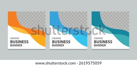 Set of creative marketing banner design template. Suitable for social media post, instagram story and web marketing ads. Editable vector illustration with Space to add pictures.