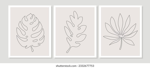 Set of creative minimal abstract  organic shapes in trendy natural style for wall decoration, card, brochure and poster vector design.
