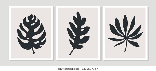Set of creative minimal abstract  organic shapes in trendy natural style for wall decoration, card, brochure and poster vector design.