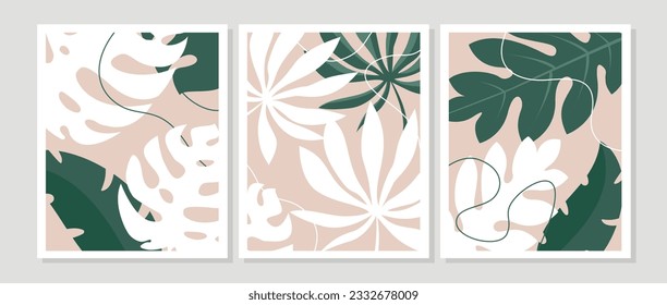 Set of creative minimal abstract  organic shapes in trendy natural style for wall decoration, card, brochure and poster vector design.