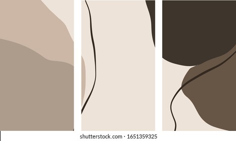 Set of creative minimal templates for story with contemporary abstract pastel colorful shapes, scribble. Simple social print for media frame. Creative banner for story. 

