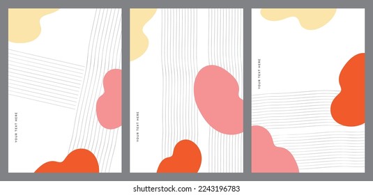 Conjunto de composición artística artística creativa minimalista dibujada a mano. Diseño artístico abstracto para impresión, cubierta, papel pintado, arte mural mínimo y natural. Ilustración vectorial.