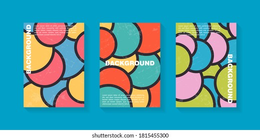 Conjunto de fondo creativo minimalista con formas redondeadas textura de papel antiguo aislado. Vector