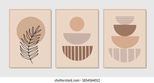 Conjunto de ilustraciones creativas minimalistas de dibujo a mano para la decoración de paredes, postales o diseño de portada. Dibujar a mano elementos de diseño vectorial. EPS10 vectores.