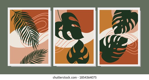 Set of creative minimalist hand drawn illustrations for wall decoration, postcard or brochure cover design. Hand draw vector design elements. Vector EPS10.