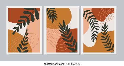 Conjunto de ilustraciones creativas minimalistas de dibujo a mano para la decoración de paredes, postales o diseño de portada. Dibujar a mano elementos de diseño vectorial. EPS10 vectores.
