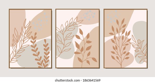 Conjunto de ilustraciones creativas minimalistas de dibujo a mano para la decoración de paredes, postales o diseño de portada. Dibujar a mano elementos de diseño vectorial. EPS10 vectores.