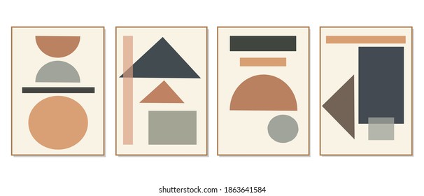 Set of creative minimalist hand drawn illustrations for wall decoration, postcard or brochure cover design. Hand draw vector design elements. Vector EPS10.