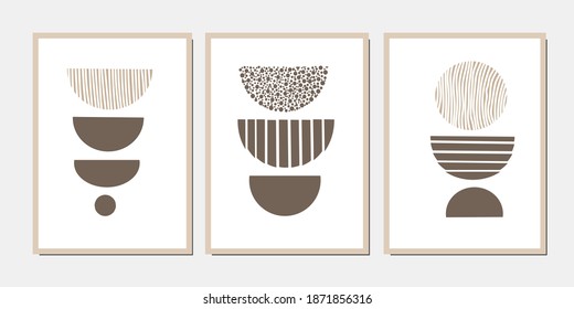 Set of creative minimalist hand drawn illustrations for wall decoration, postcard or brochure cover design. Hand draw vector design elements. Vector EPS10.