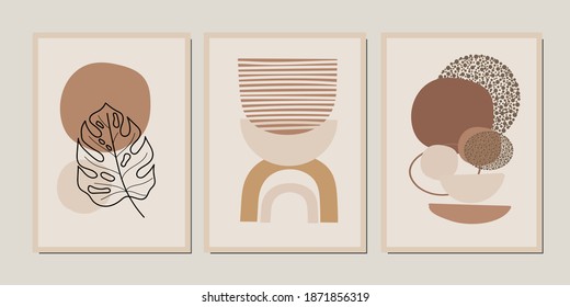 Conjunto de ilustraciones creativas minimalistas de dibujo a mano para la decoración de paredes, postales o diseño de portada. Dibujar a mano elementos de diseño vectorial. EPS10 vectores.