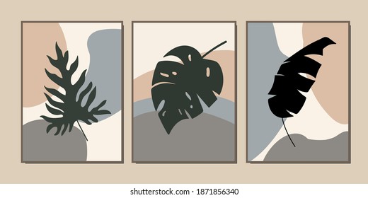 Set kreativer, minimalistischer, handgezeichneter Illustrationen für die Wanddekoration, die Postkarte oder die Broschüre. Handzeichnen Sie Vektordesign-Elemente. Vektor EPS10.