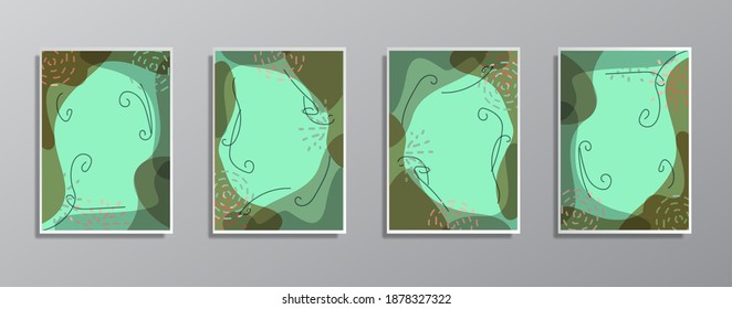 Set of creative minimalist hand drawn vintage neutral color illustrations, for wall. for gift card,  Poster on wall poster template,  landing page, ui, ux ,coverbook,  baner, 