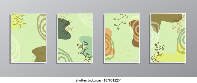 Conjunto de ilustraciones creativas minimalistas a mano de color neutro vintage, para la pared. para tarjeta de regalo, plantilla de afiches de afiche en pared, página de inicio, ui, ux ,coverbook, baner, 