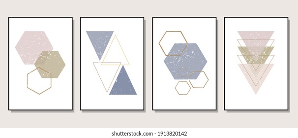 Set of creative minimalist hand drawn illustrations for wall decoration, postcard or brochure cover design. Hand draw vector design elements. Vector EPS10.