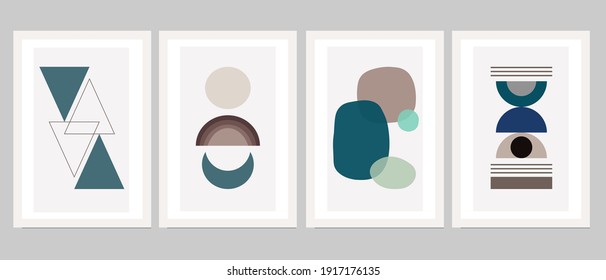Set of creative minimalist hand drawn illustrations for wall decoration, postcard or brochure cover design. Hand draw vector design elements. Vector EPS10.