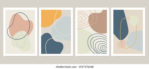 Set of creative minimalist hand drawn illustrations for wall decoration, postcard or brochure cover design. Hand draw vector design elements. Vector EPS10.