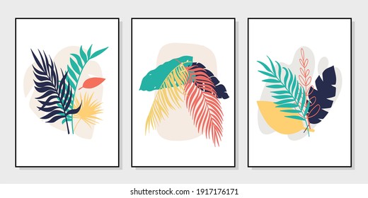 Conjunto de ilustraciones creativas minimalistas de dibujo a mano para la decoración de paredes, postales o diseño de portada. Dibujar a mano elementos de diseño vectorial. EPS10 vectores.