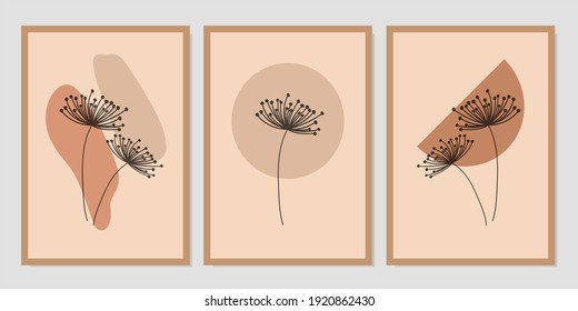 Conjunto de ilustraciones creativas minimalistas de dibujo a mano para la decoración de paredes, postales o diseño de portada. Dibujar a mano elementos de diseño vectorial. EPS10 vectores.