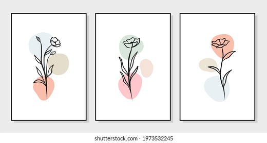 Set of creative minimalist hand drawn illustrations for wall decoration, postcard or brochure cover design. Hand draw vector design elements. Vector EPS10.