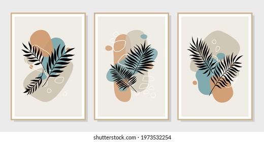 Set of creative minimalist hand drawn illustrations for wall decoration, postcard or brochure cover design. Hand draw vector design elements. Vector EPS10.