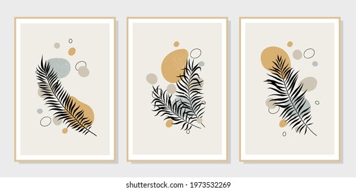 Set of creative minimalist hand drawn illustrations for wall decoration, postcard or brochure cover design. Hand draw vector design elements. Vector EPS10.