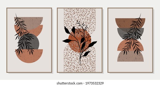 Set of creative minimalist hand drawn illustrations for wall decoration, postcard or brochure cover design. Hand draw vector design elements. Vector EPS10.
