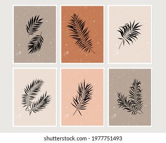 Set of creative minimalist hand drawn illustrations for wall decoration, postcard or brochure cover design. Hand draw vector design elements. Vector EPS10.