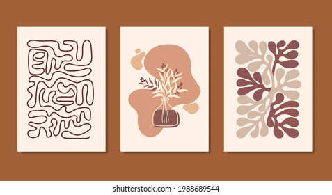 Conjunto de ilustraciones creativas minimalistas de dibujo a mano para la decoración de paredes, postales o diseño de portada. Dibujar a mano elementos de diseño vectorial. EPS10 vectores.