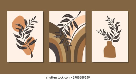 Conjunto de ilustraciones creativas minimalistas de dibujo a mano para la decoración de paredes, postales o diseño de portada. Dibujar a mano elementos de diseño vectorial. EPS10 vectores.