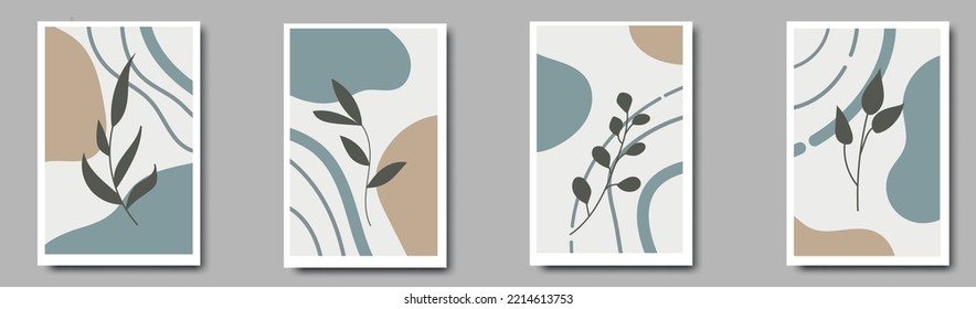 Set of creative minimalist hand drawn illustrations for wall decoration.