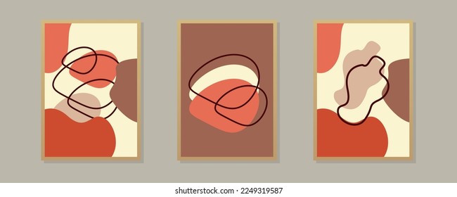 Set of creative minimalist hand drawn illustrations for wall decoration, postcard or brochure cover design. Hand draw vector design elements. Vector eps10.