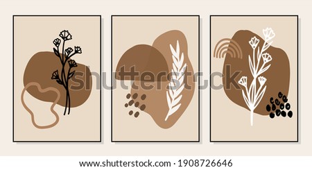 Set of creative minimalist hand drawn illustrations for wall decoration, postcard or brochure cover design. Hand draw vector design elements. Vector EPS10.