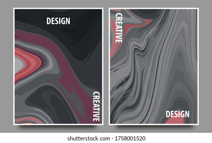 Set of creative minimalist hand painted illustrations for wall decoration, postcard or brochure cover design.