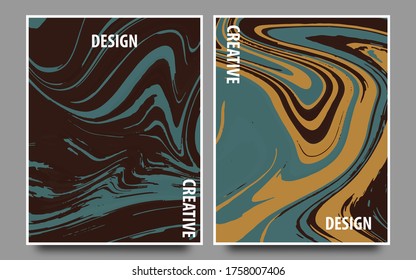 Set of creative minimalist hand painted illustrations for wall decoration, postcard or brochure cover design.