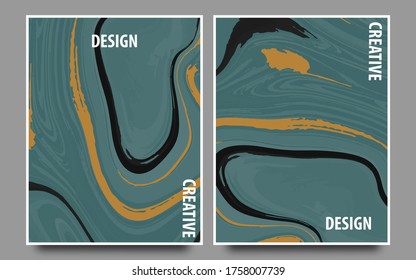 Set of creative minimalist hand painted illustrations for wall decoration, postcard or brochure cover design.