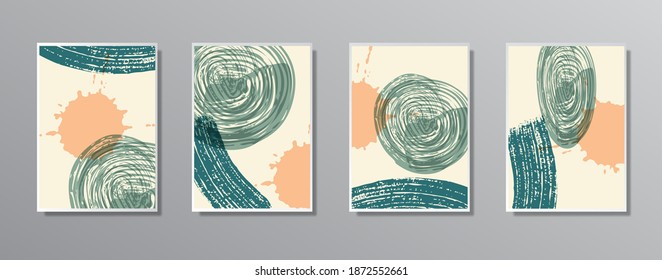 Set of creative minimalist hand painted illustrations for wall. for gift card,  Poster on wall poster template,  landing page, ui, ux ,coverbook,  baner, 