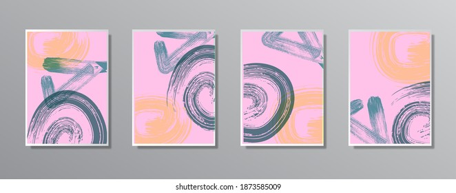 Set of creative minimalist hand painted illustrations for wall. for gift card,  Poster on wall poster template,  landing page, ui, ux ,coverbook,  baner, 