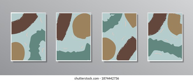 Set of creative minimalist hand painted illustrations for wall. for gift card,  Poster on wall poster template,  landing page, ui, ux ,coverbook,  baner, 
