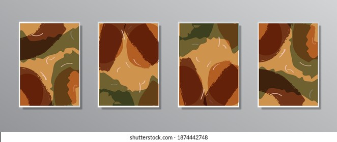 Set of creative minimalist hand painted illustrations for wall. for gift card,  Poster on wall poster template,  landing page, ui, ux ,coverbook,  baner, 