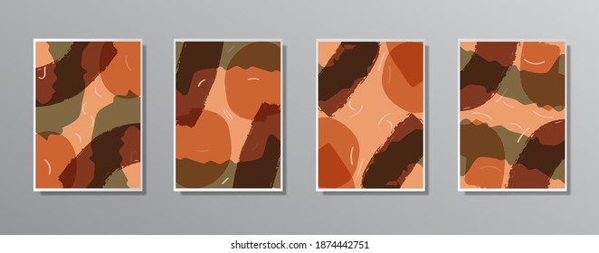 Set of creative minimalist hand painted illustrations for wall. for gift card,  Poster on wall poster template,  landing page, ui, ux ,coverbook,  baner, 