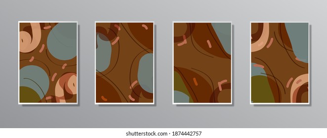 Set of creative minimalist hand painted illustrations for wall. for gift card,  Poster on wall poster template,  landing page, ui, ux ,coverbook,  baner, 