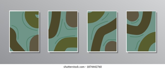 Set of creative minimalist hand painted illustrations for wall. for gift card,  Poster on wall poster template,  landing page, ui, ux ,coverbook,  baner, 