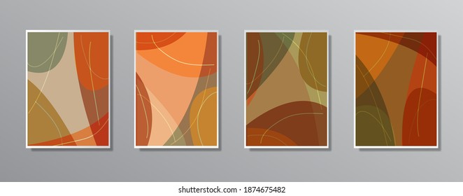 Set of creative minimalist hand painted vintage illustrations for wall. for gift card,  Poster on wall poster template,  landing page, ui, ux ,coverbook,  baner, 