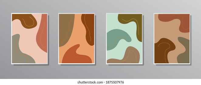 Set of creative minimalist hand painted vintage illustrations for wall. for gift card,  Poster on wall poster template,  landing page, ui, ux ,coverbook,  baner, 