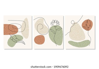 Set kreativer, minimalistischer, handgemalt Illustrationen für die Wanddekoration, die Postkarte oder die Broschüre.
